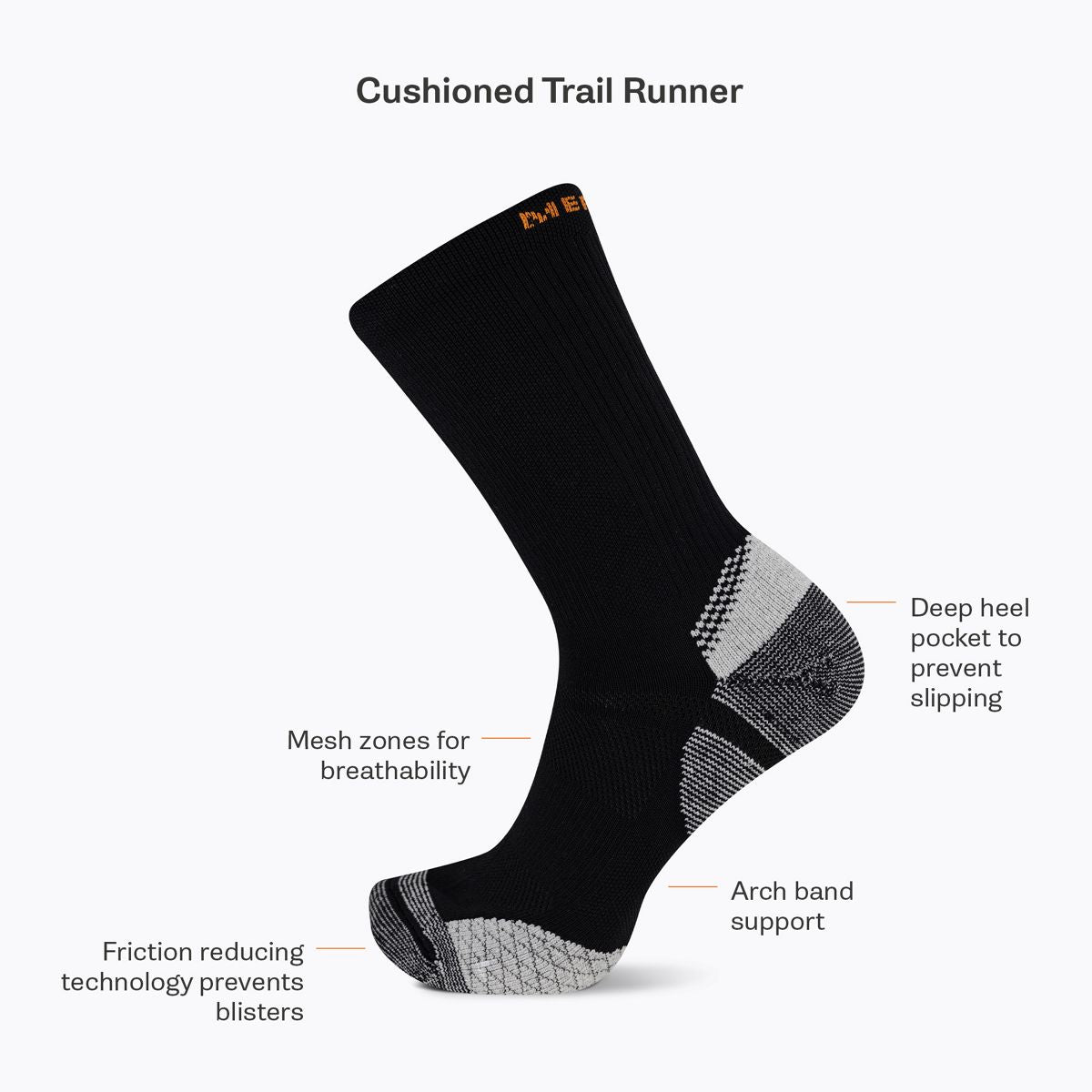 Cushion Trail Runner Tab Sock - Socks - Merrell Near Me