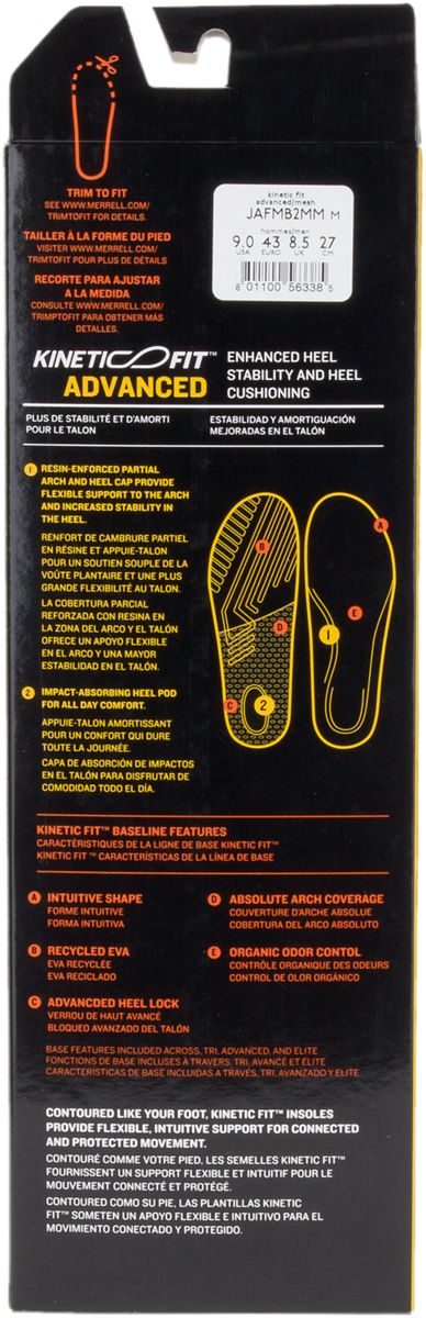 Mens Kinetic Fit Footbed Wide Width Insoles - Merrell US